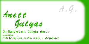 anett gulyas business card